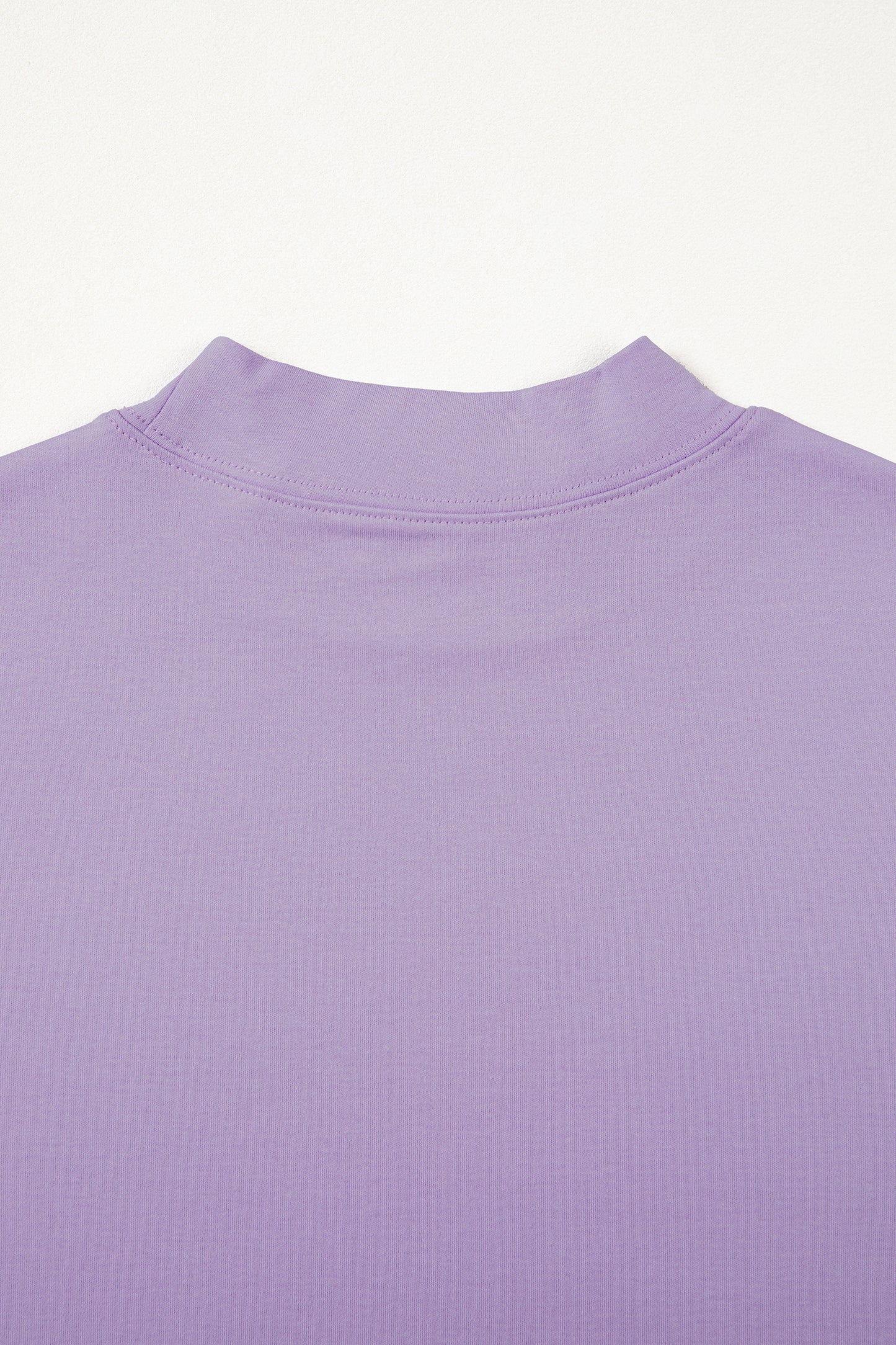 Sachet Pink Solid Color High Neck Oversize Tee