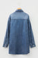 Medium Grey Beau Chest Pocket Raw Hem Denim Loose Shirt Dress