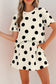 White Polka Dot Short Sleeve Top Casual Skort 2pcs Outfit