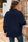 Light Grey Cable Texture Puff Sleeve Loose Shacket