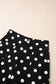 Black Polka Dot Print Patched Pocket Mid-rise Straight Leg Pants
