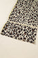 Khaki Exposed Seam Patched Pocket Plus Size Drawstring Leopard Wide Leg Pants