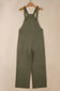 Laurel Green Solid Color Knit Loose Straight Leg Casual Overall Jumpsuit