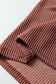 Fushia Plus Size Contrast Frilled Neckline Ruffled Short Sleeve Ribbed Textured Blouse