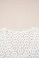 Beige Flower Lace V Neck Ruffled Sleeve Top