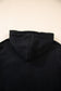 Black Button Drawstring Hooded Pullover and Casual Short Set