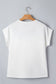 White Floral Patchwork Short Sleeve Viscose Blend Blouse