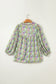 Green Boho Paisley Print Half Puff Sleeve Blouse
