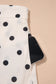 White Polka Dot Ruffled Slit Maxi Skirt