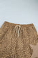 Khaki Plus Size Leopard Print Western Star Patched Jogger Pants