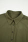 Four Leaf Clover Plus Size Collar Half Button Long Sleeve Ruffle Hem Mini Dress