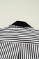 Black Stripe Collared Split Neck Short Bubble Sleeve Blouse