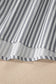 Gray Stripe Half Button Gauze Patchwork Bracelet Sleeve Babydoll Blouse