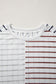 Khaki Stripe Colorblock 3/4 Sleeve Loose T Shirt