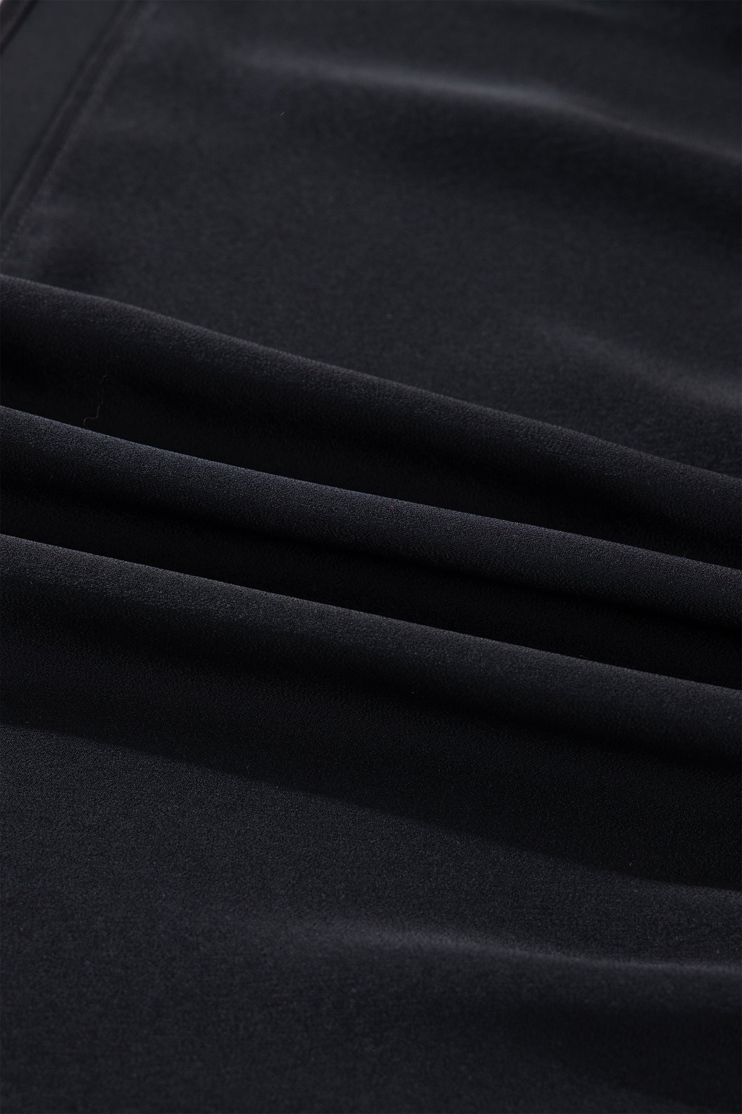 Black Flounced Bracelet Sleeve V Neck Tiered Maxi Dress