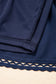 Navy Blue Plus Size Frilled Elastic Waist Lace Trim Boho Ruffled Shorts