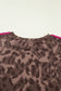 Brown Retro Leopard Print Contrast Varsity Stripe Trim Plus Size 2pcs Short Set