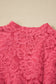 Coral Floral Lace Overlay Zip Up V Neck Smocked Waist Sleeveless Dress