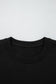 Black Solid Color Oversize Slit Sweatshirt Ribbed Leggings 2pcs Set