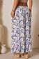 Pink Floral Print Lace-up High Waist Ruffle Hem Maxi Skirt