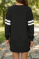 Sky Blue Varsity Contrast Banded Sleeve Shift Sweatshirt Dress