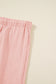 Pink Stripe Drawstring Plus Size Loose Pants
