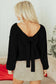 Bright Green Festive Bow Backless Bubble Sleeve Sweater