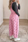 Jet Stream Polka Dot Print Bib Pocket Denim Barrel Overalls Jumpsuit