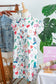 White Western Print Flutter Sleeve Button Down Mini Dress