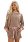 Sky Blue Checkerboard Long Sleeve Pullover and Shorts Set