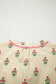 Apricot Striped Floral Print Contrast Detail Ruffle Hem Short Dress