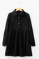 Vineyard Green Corduroy Half Button Collared Long Sleeve Mini Dress