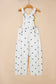 Jet Stream Polka Dot Print Bib Pocket Denim Barrel Overalls Jumpsuit