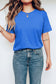 Yellow Cream Casual Plain Crew Neck Tee