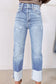 Sky Blue High Waist Distressed Straight Leg Jeans