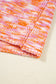 Orange Vibrant Abstract Print Drop Shoulder V Neck Tunic Oversized Sweater