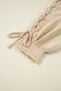 Parchment Cable Knit Braided Tie Sleeve Plus Size Open Cardigan