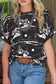 Chestnut Desert Sand Print Short Sleeve Knit Top