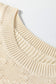 Jet Stream Mixed Texture Knit Flower Embroidered Detail Casual Sweater