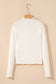 Black Ribbed Knit Lettuce Trim High Neck Long Sleeve Top