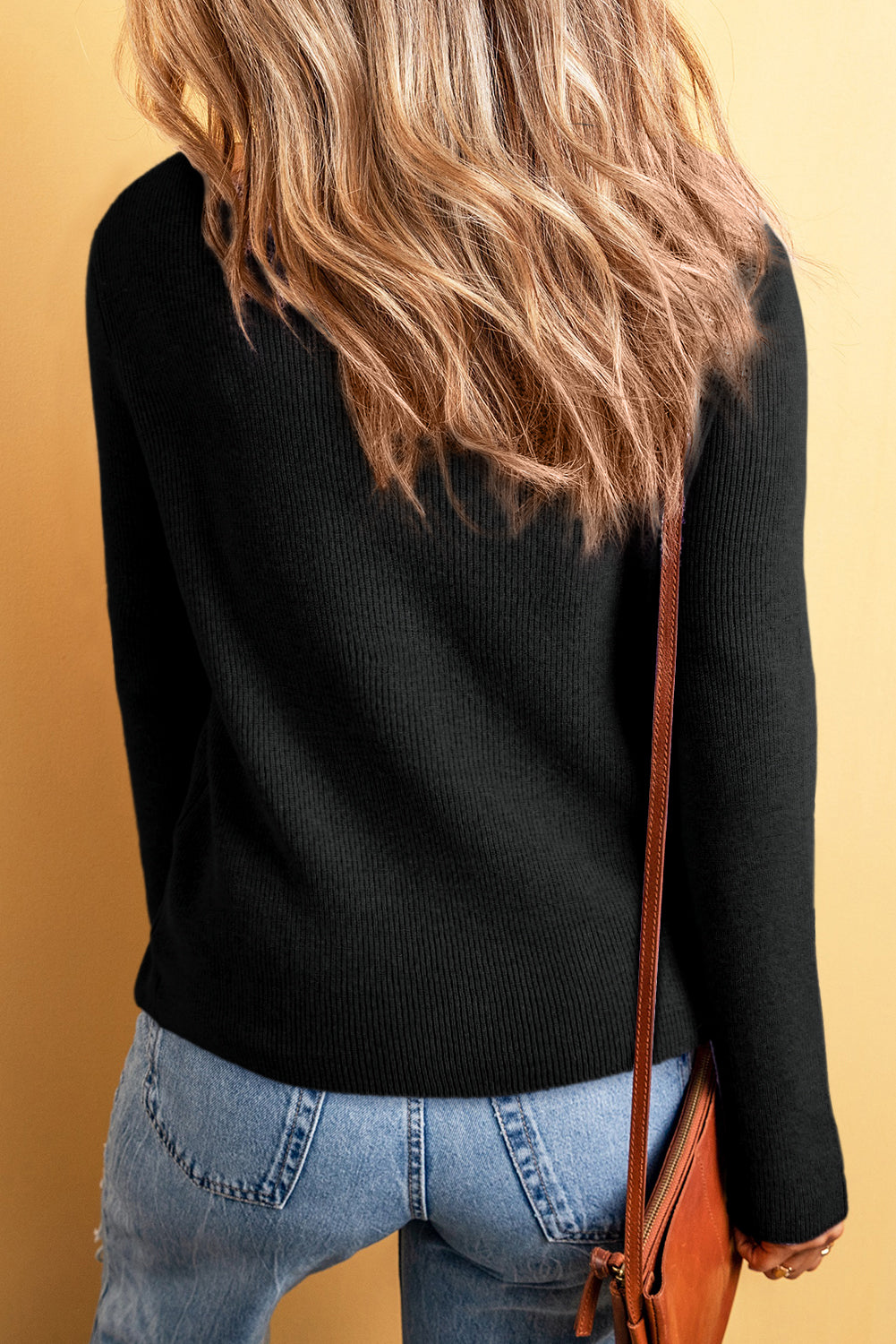 White Lightweight Ribbed Knit Button Front V Neck Cardigan