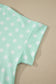 Sky Blue Polka Dot Print Color Block Trim Mock Neck Short Set