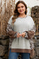 Gray Plus Size Leopard Color Block Patchwork Dolman Sweatshirt