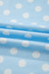 Sky Blue Polka Dot Print Color Block Trim Mock Neck Short Set