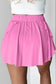 Bonbon Drawstring High Waist Lined Tennis Skorts
