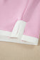 Pink Colorblock Trim Cropped Tank Elastic Waist Shift Pants 2pcs Set