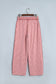 Red Plaid Contrast Trim Drawstring Elastic Waist Shift Pants