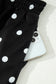 Black Exposed Seam Detail Polka Dot Loose Tee Drawstring Shorts Set