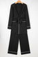 Black Contrast Trim Hooded Lounge Cardigan and Pants Set