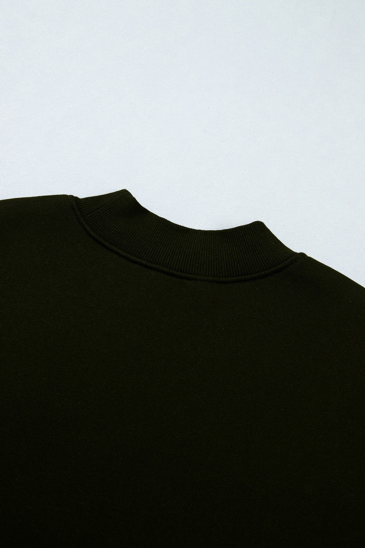 Black Plaid Sleeve Colorblock Loose Tunic Sweatshirt